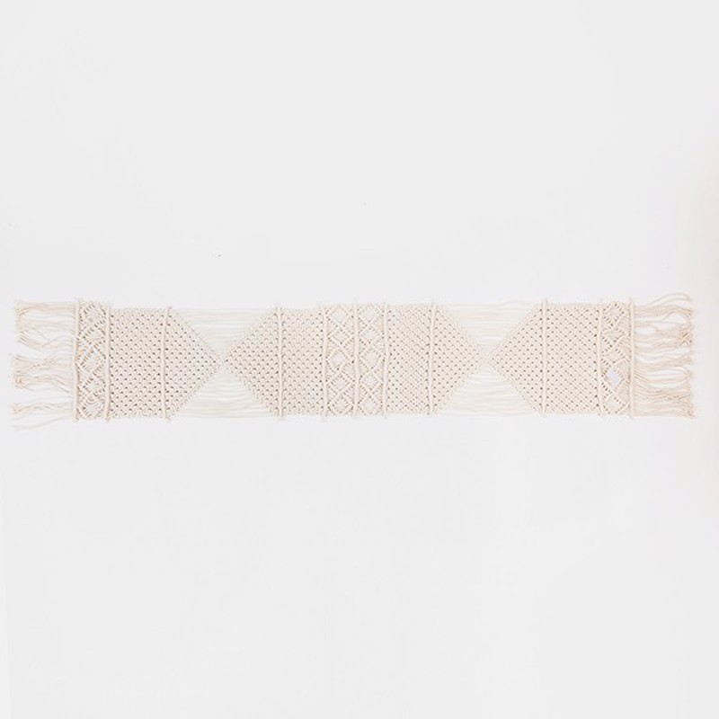 Τραπεζομάντηλα agiovlasitishome - ΣΗΜΑΝΤΙΚΟ: Σε περίπτωση διαφοράς τιμής από το κατάστημα ισχύει παντα και μόνο η τιμή του καταστήματος ESTHETI home Ράνερ Μακραμέ Μπεζ 30x150cm 817-50002