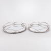 ESTHETI home Set ton 2 Peristrefomenos Diskos Metallikos Asimi me Kathrepti F39x5.5cm/F30.5x5.5cm 819-00078