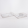 ESTHETI home Set ton 2 Diskos Metallikos Asimi me Kathrepti 35x25x5cm/30.5x20.5x5cm 819-00084