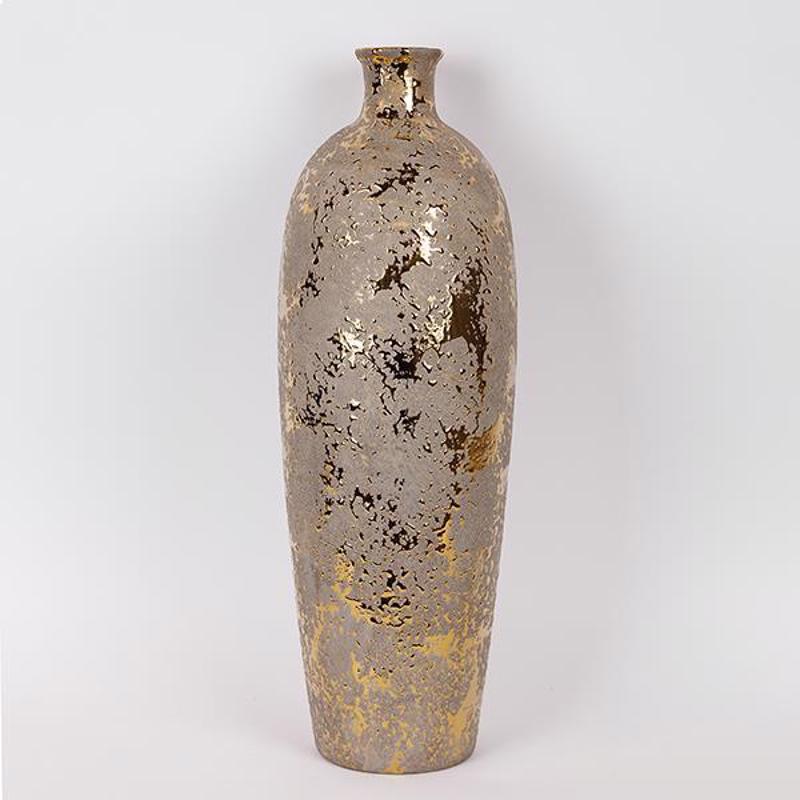 Διακοσμητικά Επιτραπέζια agiovlasitishome - ΣΗΜΑΝΤΙΚΟ: Σε περίπτωση διαφοράς τιμής από το κατάστημα ισχύει παντα και μόνο η τιμή του καταστήματος ESTHETI home Βάζο Κεραμικό Χρυσό Φ17.5x53.5cm 819-00131