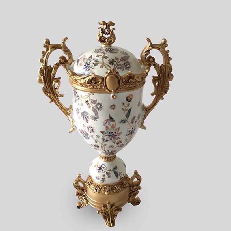 ESTHETI home Φοντανιέρα Πορσελάνης/Resin Χρυσή/Λευκή με
