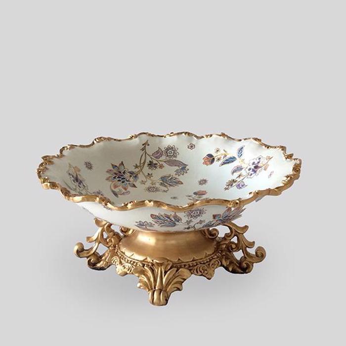 ESTHETI home Fontaniera Porselanis/Resin Lefki/Xrusi me Louloudia F31x15cm 819-00158