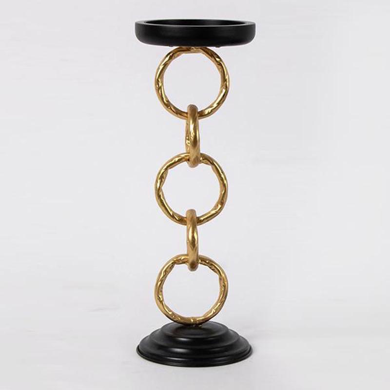 ESTHETI home - ΣΗΜΑΝΤΙΚΟ: Σε περίπτωση διαφοράς τιμής από το κατάστημα ισχύει παντα και μόνο η τιμή του καταστήματος ESTHETI home Κηροπήγιο Μεταλλικό/Ξύλινο Μαύρο/Χρυσό Φ12