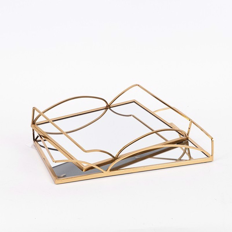 ESTHETI home Σετ των 2 Δίσκος Μεταλλικός με Καθρέπτη Χρ