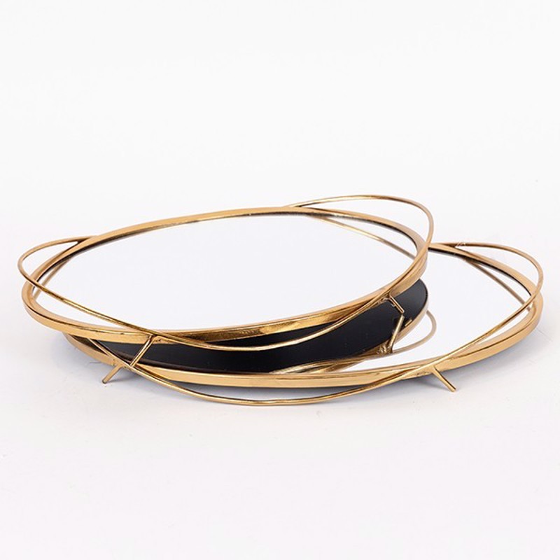 ESTHETI home Σετ των 2 Δίσκος Μεταλλικός με Καθρέπτη Χρ