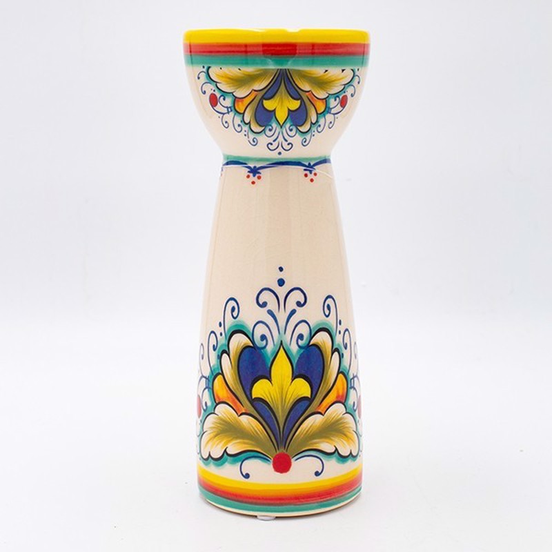 ESTHETI home Κηροπήγιο Κεραμικό Μπεζ με Χρωματιστά Σχέδ