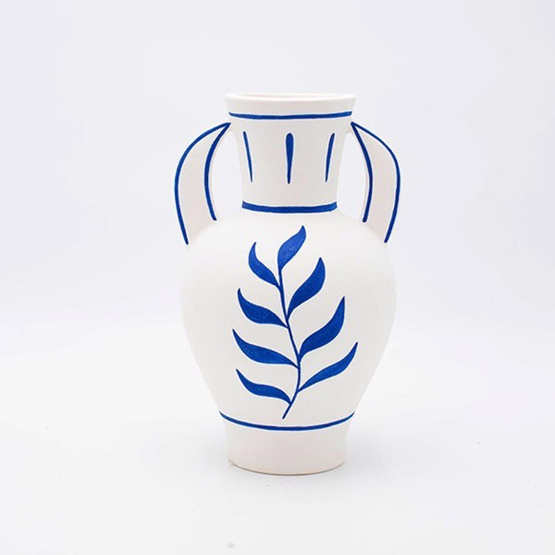 ESTHETI home Βάζο Πορσελάνης Λευκό/Μπλε 15.2x14.5x21.3c