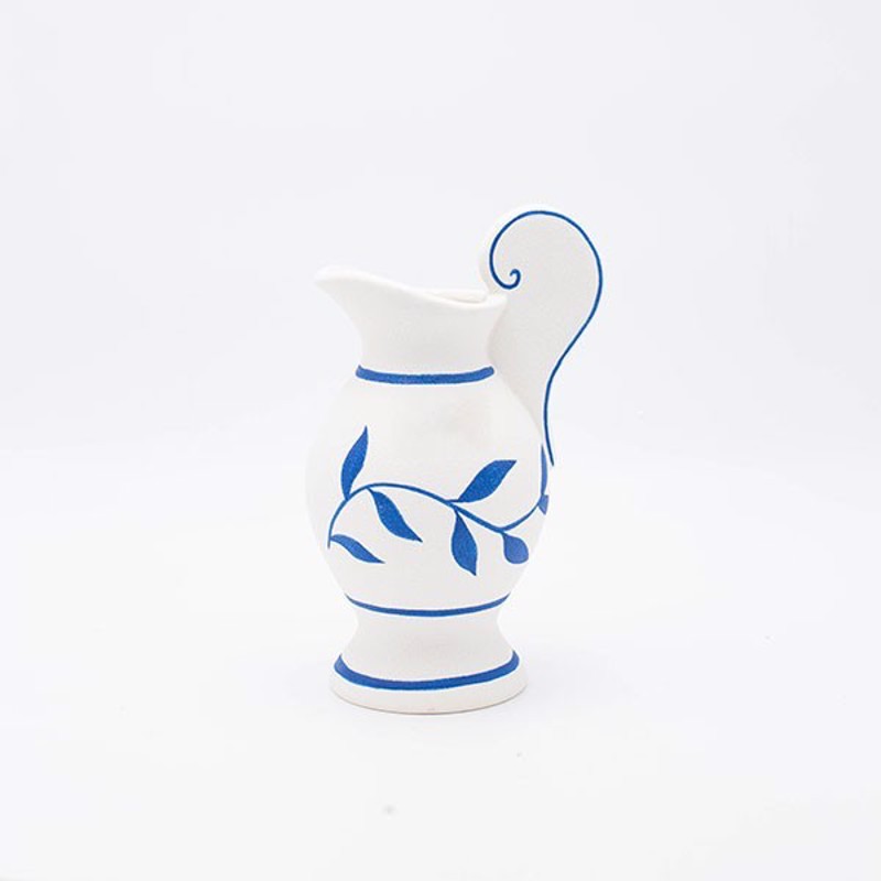 ESTHETI home Βάζο Πορσελάνης Λευκό/Μπλε 13.5x10.5x21.3c