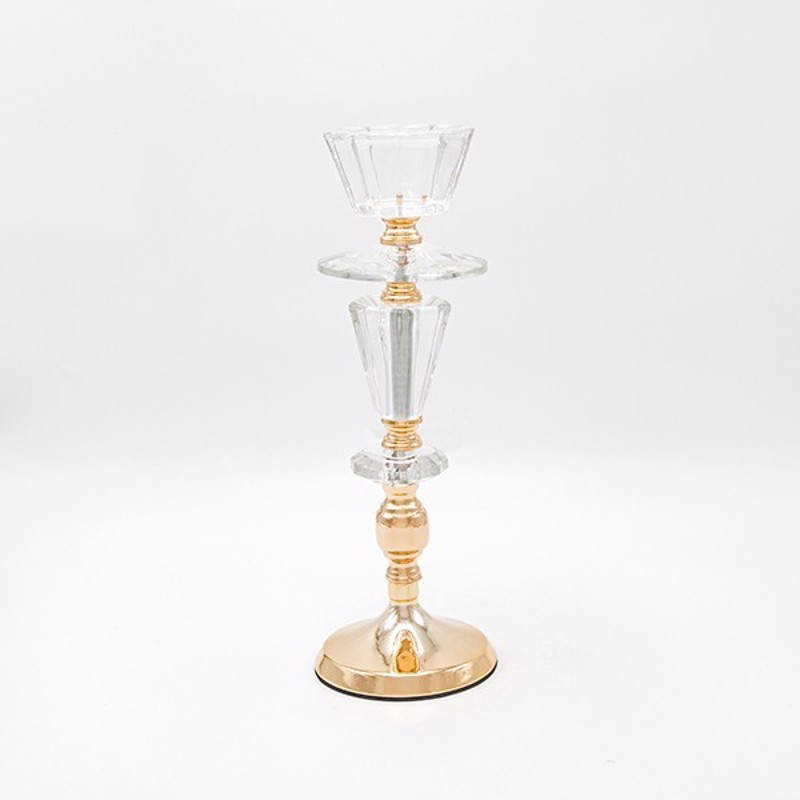 ESTHETI home Κηροπήγιο Μεταλλικό Χρυσό με Γυαλί Φ11x35ε