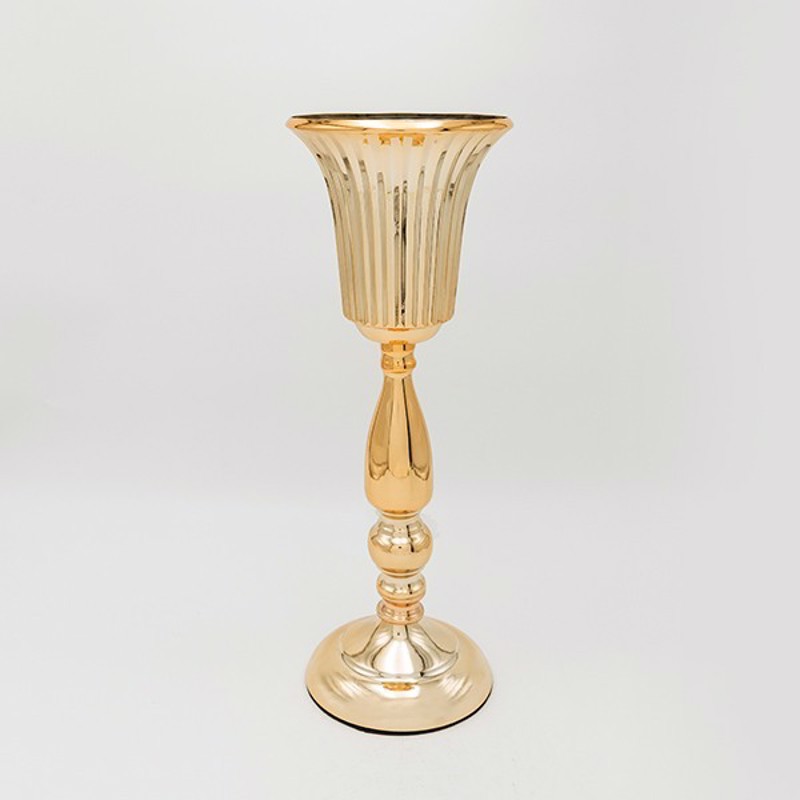 Διακοσμητικά Επιτραπέζια agiovlasitishome - ΣΗΜΑΝΤΙΚΟ: Σε περίπτωση διαφοράς τιμής από το κατάστημα ισχύει παντα και μόνο η τιμή του καταστήματος ESTHETI home Βάζο Μεταλλικό Χρυσό Φ14.5x39εκ 819-00247