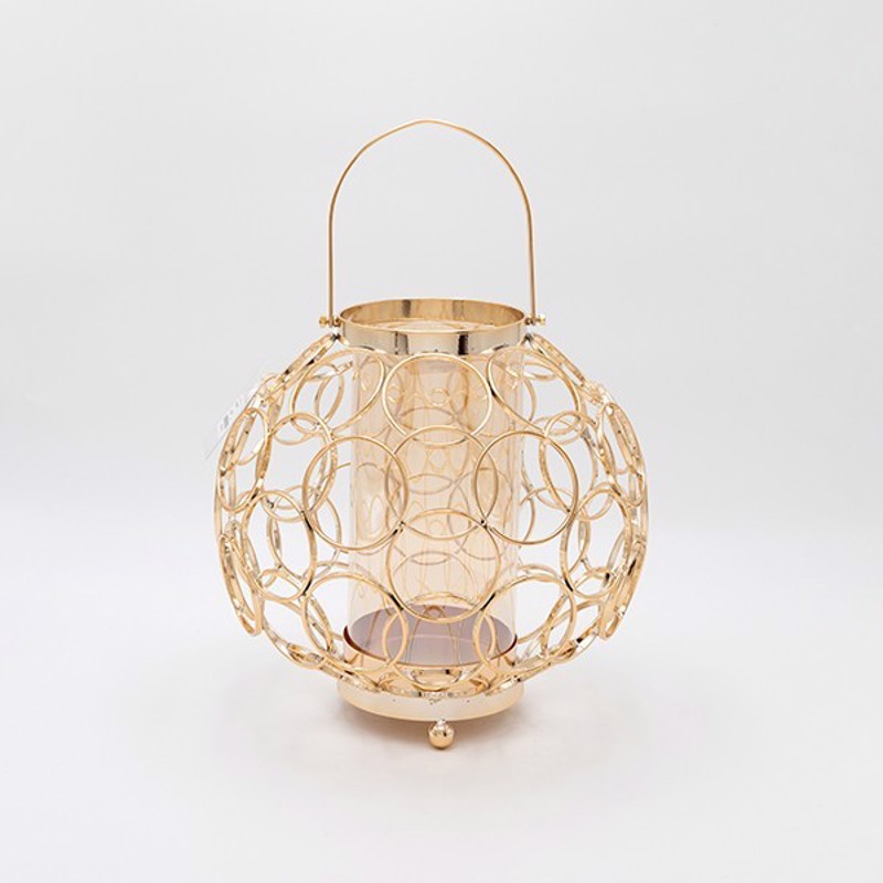 ESTHETI home Φανάρι Μεταλλικό Χρυσό Φ23x23cm 819-00249