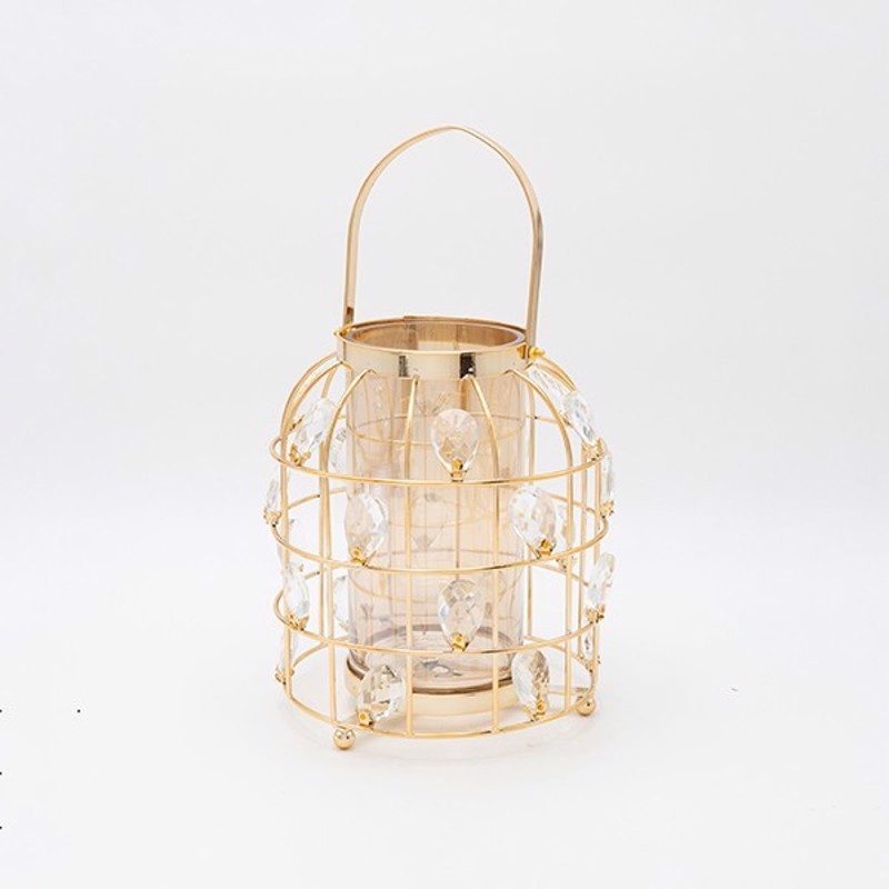 ESTHETI home Φανάρι Μεταλλικό Χρυσό Φ20x22cm 819-00250