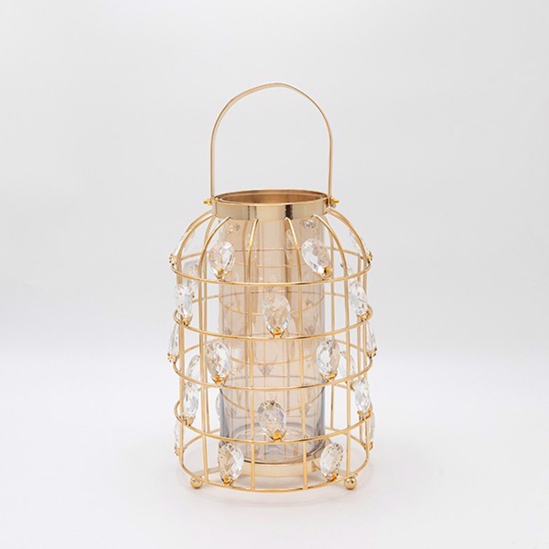 ESTHETI home Φανάρι Μεταλλικό Χρυσό Φ20x27cm 819-00251