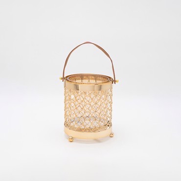 ESTHETI home Φανάρι Μεταλλικό Χρυσό Φ14x17cm 819-00252