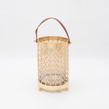 ESTHETI home Φανάρι Μεταλλικό Χρυσό Φ14x22cm 819-00253