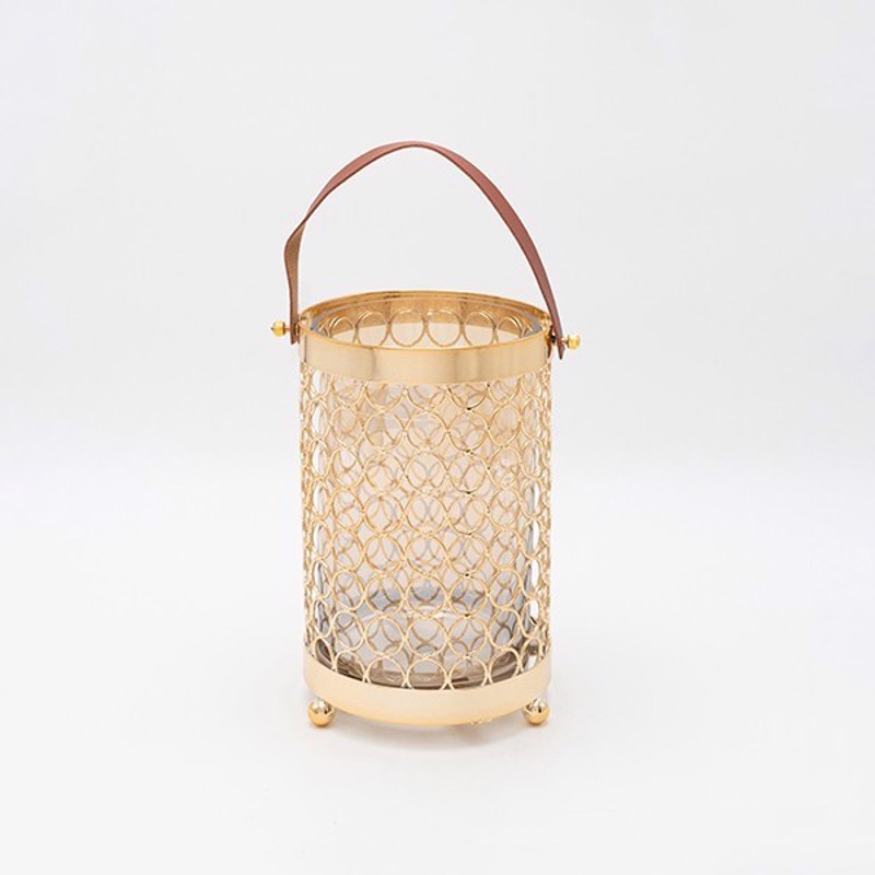 ESTHETI home Φανάρι Μεταλλικό Χρυσό Φ14x22cm 819-00253