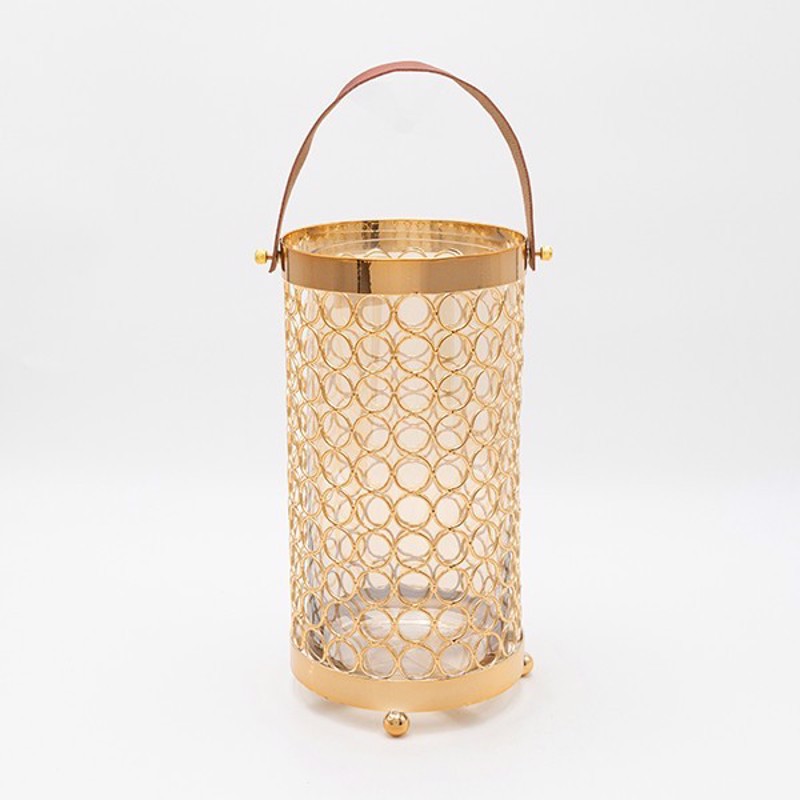 ESTHETI home Φανάρι Μεταλλικό Χρυσό Φ14x27cm 819-00254