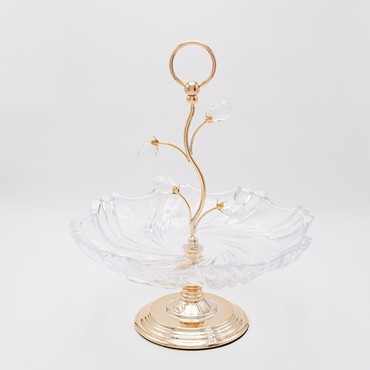 ESTHETI home Ορντερβιέρα Μεταλλική Χρυσή με Γυαλί Φ33x38.5cm 819-00260