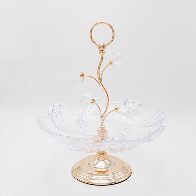 ESTHETI home Ορντερβιέρα Μεταλλική Χρυσή με Γυαλί Φ33x3