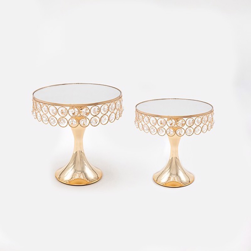 ESTHETI home Σετ των 2 Τουρτιέρα με Βάση Μεταλλική Χρυσ