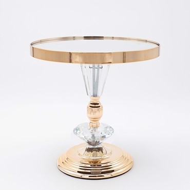 ESTHETI home Τουρτιέρα με Βάση Μεταλλική Χρυσή με Καθρέπτη Φ25x25cm 819-00263