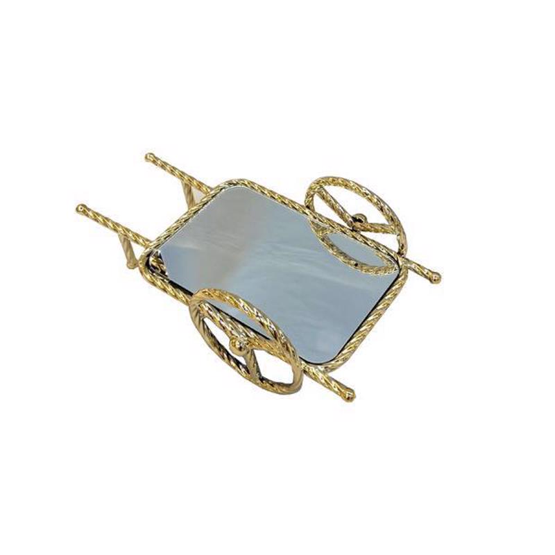 ESTHETI home Δίσκος Μεταλλικός Χρυσός με Καθρέπτη 37x12