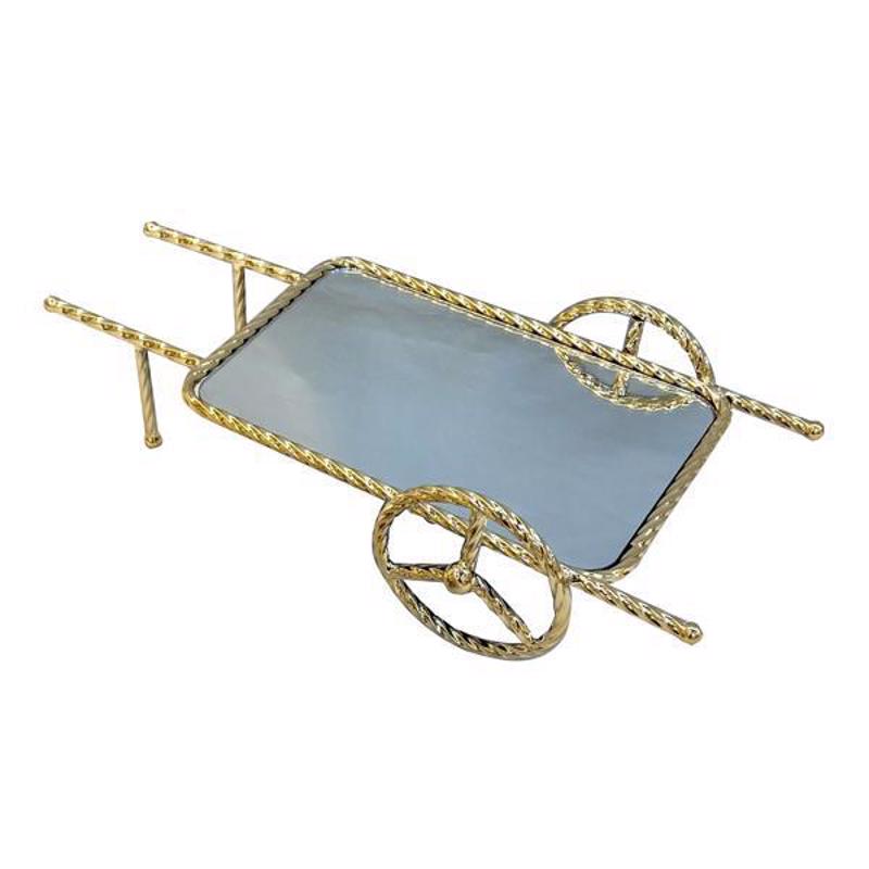 ESTHETI home - ΣΗΜΑΝΤΙΚΟ: Σε περίπτωση διαφοράς τιμής από το κατάστημα ισχύει παντα και μόνο η τιμή του καταστήματος ESTHETI home Δίσκος με Καθρέπτη Μεταλλικός Χρυσός 22x48