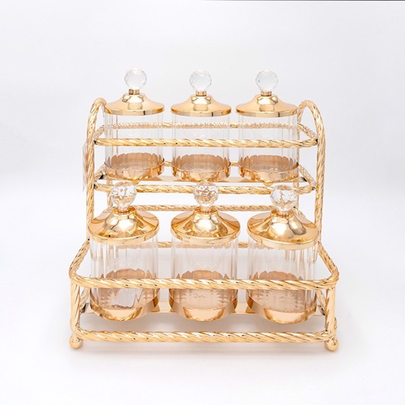 ESTHETI home Σετ των 6 Διακοσμητικά Μπωλ Μεταλλικά/Γυάλινα Χρυσά 29x29x20cm 819-00273