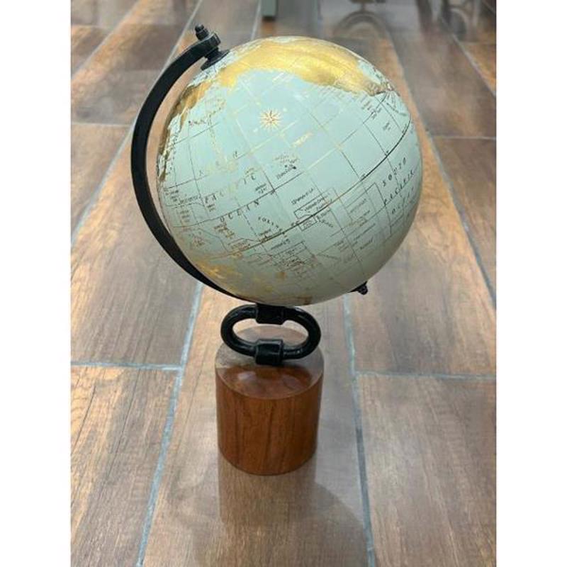 ESTHETI home Υδρόγειος Μεταλλική Γαλάζια/Χρυσή Φ20.3x40