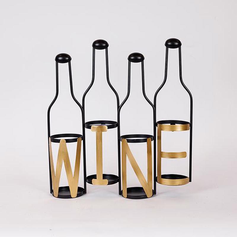 ESTHETI home - ΣΗΜΑΝΤΙΚΟ: Σε περίπτωση διαφοράς τιμής από το κατάστημα ισχύει παντα και μόνο η τιμή του καταστήματος ESTHETI home Μπουκαλοθήκη Επιτοίχια Μεταλλική Μαύρη/Χρυ