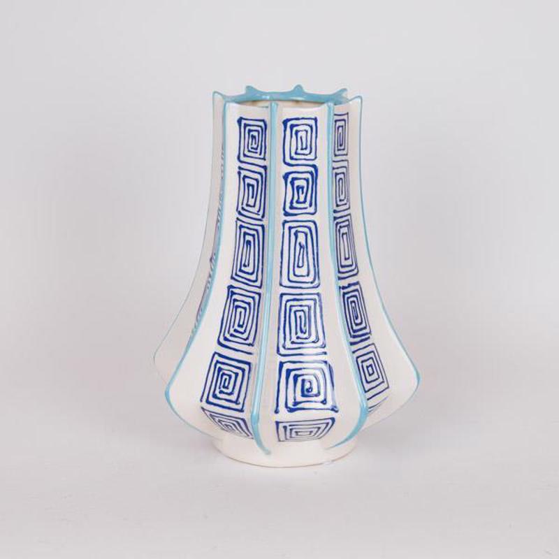 Διακοσμητικά Επιτραπέζια agiovlasitishome - ΣΗΜΑΝΤΙΚΟ: Σε περίπτωση διαφοράς τιμής από το κατάστημα ισχύει παντα και μόνο η τιμή του καταστήματος ESTHETI home Βάζο Κεραμικό Γκρι/Γαλάζιο/Λευκό Φ23.5x33.