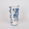 ESTHETI home Bazo Keramiko me Louloudia Ble/Lefko 22.5x14x31cm 819-00371