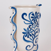 ESTHETI home Bazo Keramiko me Louloudia Ble/Lefko 22.5x14x31cm 819-00371