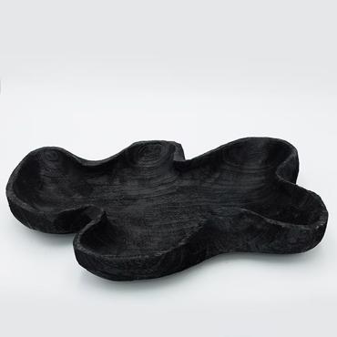 ESTHETI home Διακοσμητική Πιατέλα Ξύλινη Μαύρη 40x24x6.5cm 819-00396