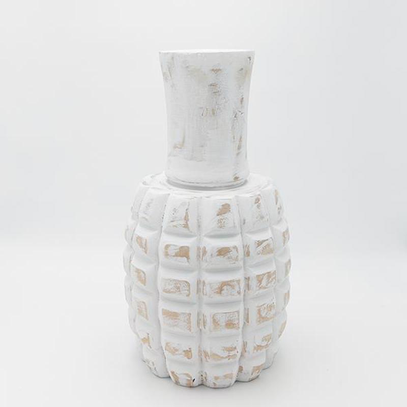 ESTHETI home Βάζο Ξύλινο Λευκό/Καφέ Φ22x41cm 819-00400