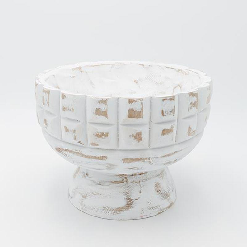 ESTHETI home Διακοσμητικό Μπωλ Ξύλινο Λευκό/Καφέ Φ24x17