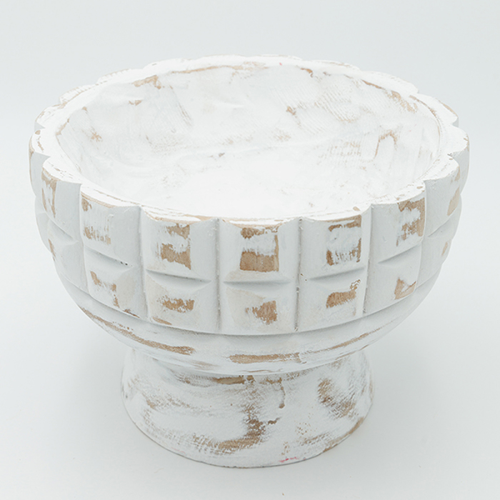 ESTHETI home Diakosmitiko Bol Xulino Lefko/Kafe F24x17.5cm 819-00403