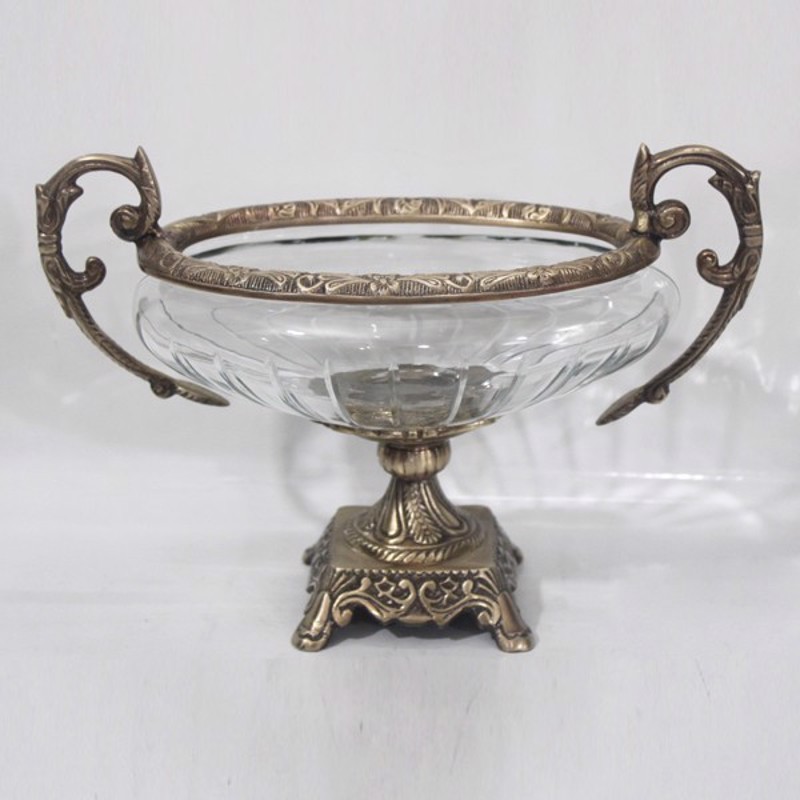 ESTHETI home Τουρτιέρα Γυάλινη με Μεταλλικές Λεπτομέρει