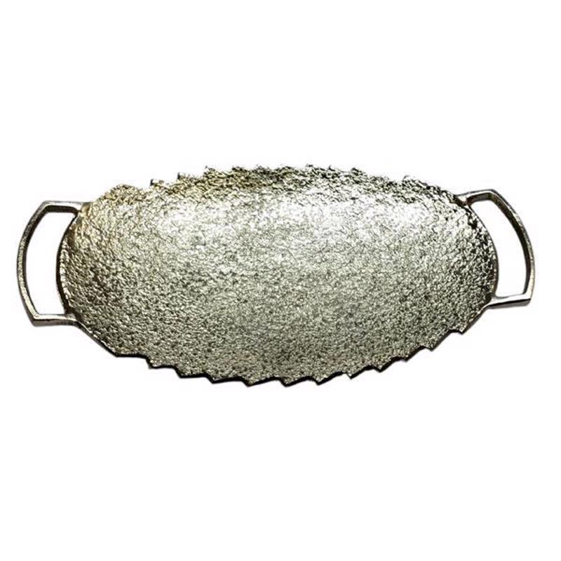 Διακοσμητικά Επιτραπέζια agiovlasitishome - ΣΗΜΑΝΤΙΚΟ: Σε περίπτωση διαφοράς τιμής από το κατάστημα ισχύει παντα και μόνο η τιμή του καταστήματος ESTHETI home Δίσκος Μεταλλικός Ασημί 45x25x4cm 819-0045