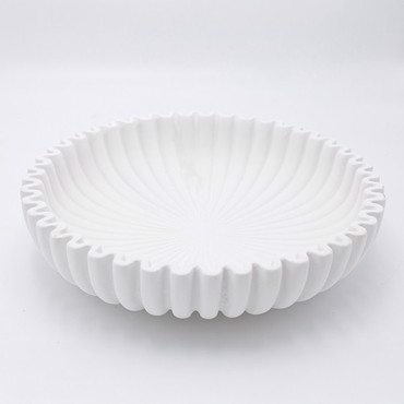 ESTHETI home Διακοσμητική Πιατέλα Τσιμεντένια Λευκή Φ30x7cm 819-00470