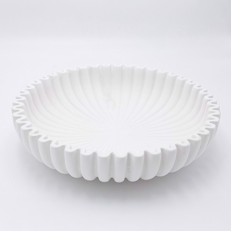 ESTHETI home Διακοσμητική Πιατέλα Τσιμεντένια Λευκή Φ30