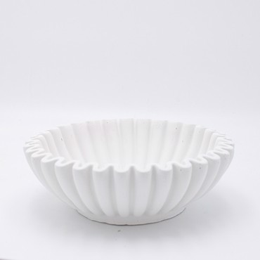 ESTHETI home Διακοσμητική Πιατέλα Τσιμεντένια Λευκή Φ25x8.5cm 819-00471