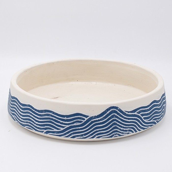 ESTHETI home Diakosmitiki Piatela Tsimentenia Ble/Lefki F30x7cm 819-00484