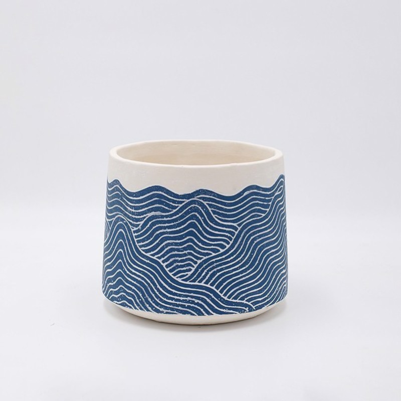 ESTHETI home Κασπώ Τσιμεντένιο Μπλε/Λευκό Φ15x13cm 819-