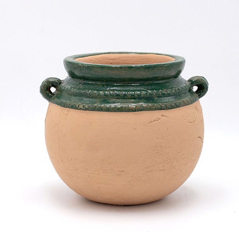 ESTHETI home - ΣΗΜΑΝΤΙΚΟ: Σε περίπτωση διαφοράς τιμής από το κατάστημα ισχύει παντα και μόνο η τιμή του καταστήματος ESTHETI home Πυθάρι Κεραμικό Πράσινο/Μπεζ 25.5x23.5x21.