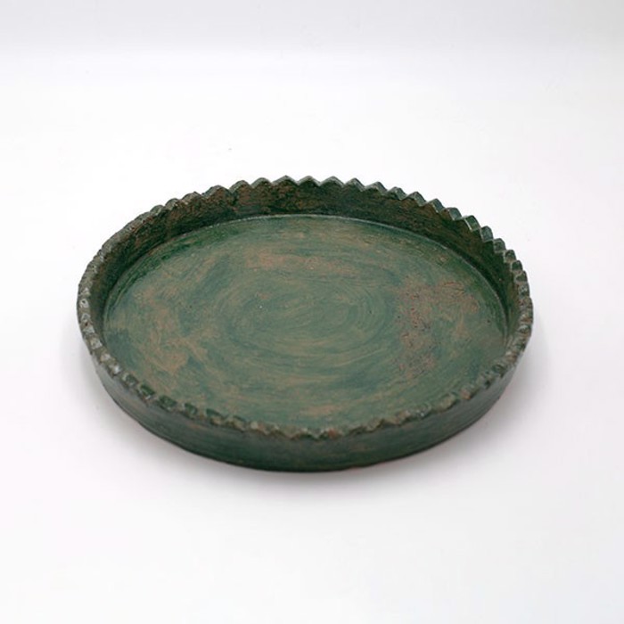 ESTHETI home Diakosmitiki Piatela Keramiki Prasini F30.5x4cm 819-00498