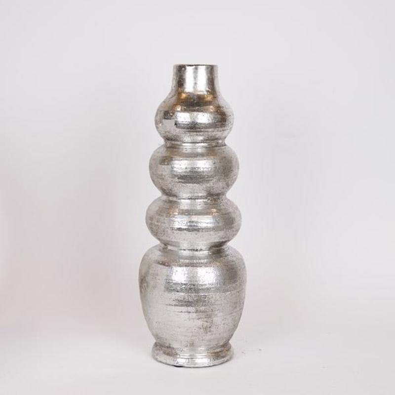 ESTHETI home - ΣΗΜΑΝΤΙΚΟ: Σε περίπτωση διαφοράς τιμής από το κατάστημα ισχύει παντα και μόνο η τιμή του καταστήματος ESTHETI home Βάζο Πήλινο Ασημί 18x18x48εκ 819-00514