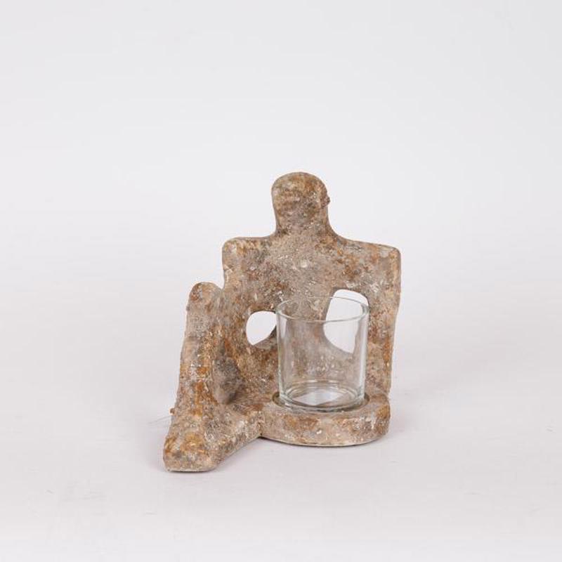 ESTHETI home Κηροπήγιο Resin Καφέ 24x16.5x20cm 819-0052