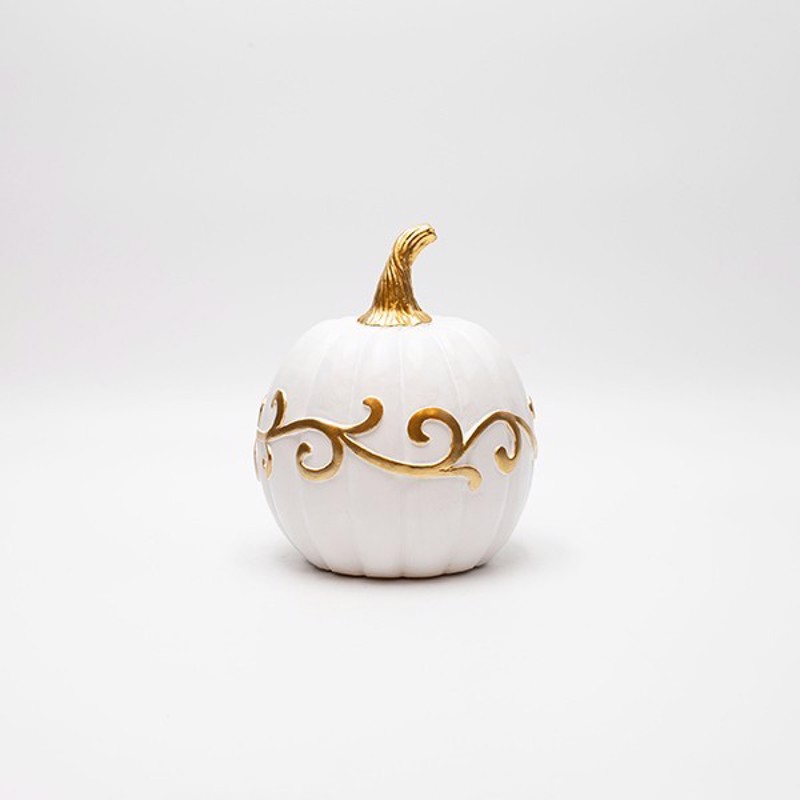 ESTHETI home Διακοσμητική Κολοκύθα με Κλαδιά Resin Λευκ