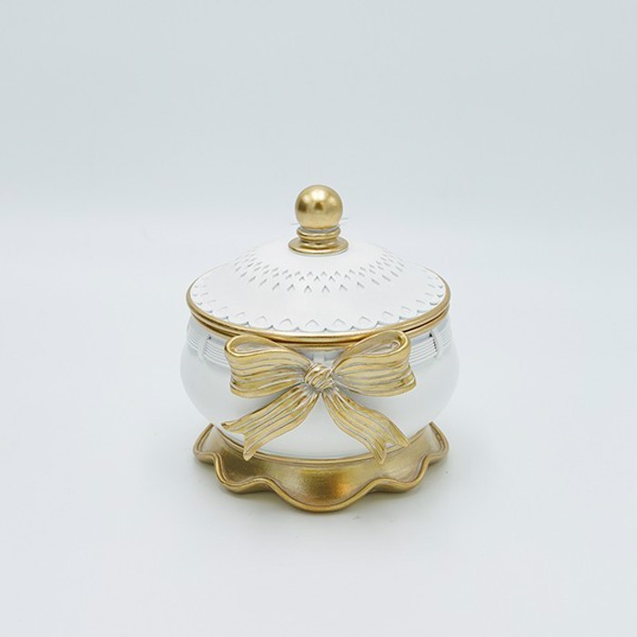 ESTHETI home Bizoutiera Antike me Fioggo Resin Lefko/Xruso F12.5x13.5cm 819-00559